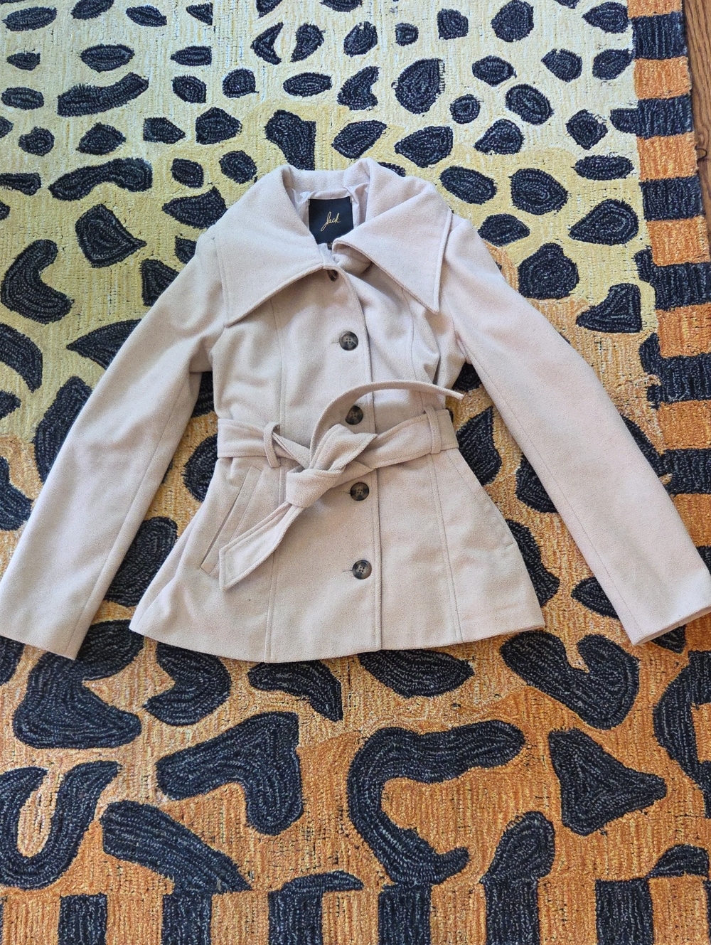 Jack by BB Dakota Beige Tie-Waist Coat